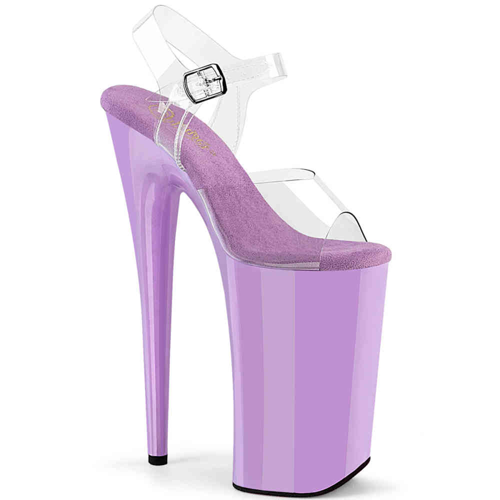 Pleaser - BEYOND008 Ankle strap sandal, Pole dance shoes - Transparent